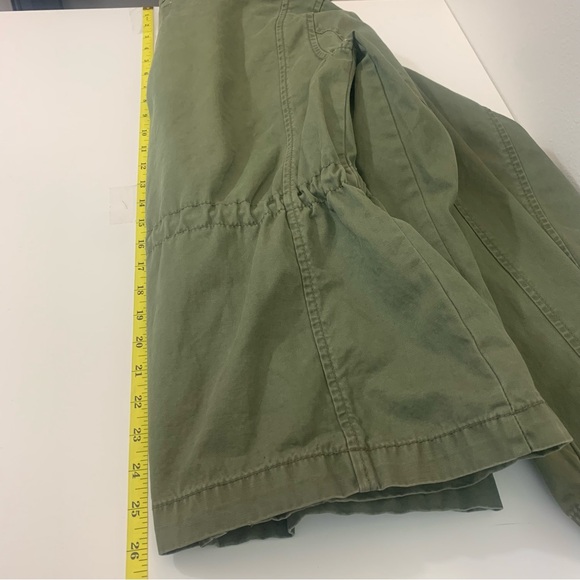 Old Navy Woman M Olive Green Utility Military Full Zip Waist Drawstring Jacket - Picture 4 of 7